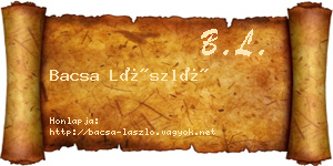 Bacsa László névjegykártya