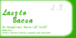 laszlo bacsa business card